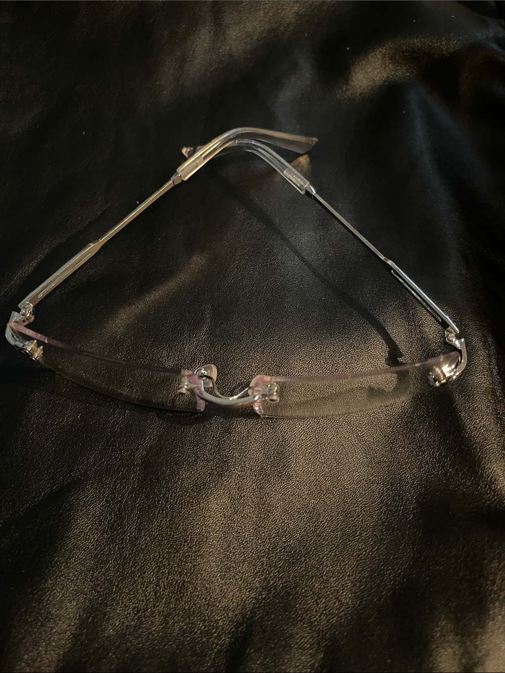 Clear Rimless Reading Glasses - Transparent / Silver